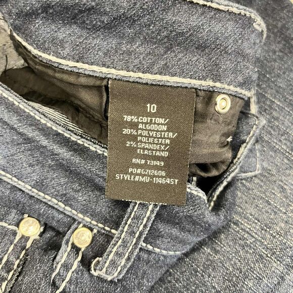 One 5 One Jeans Women Size 10 Bootcut Dark Wash Stretch Embellished Denim Rodeo - Picture 5 of 8